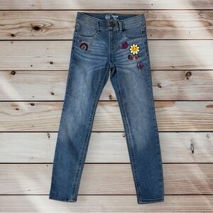 SOLD Wonder Nation Girls Jegging Jeans Embroidered Peace Smiley Face Flower